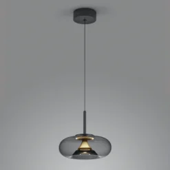 Helestra Sica Hängeleuchte schwarz/gold/rauchgrau