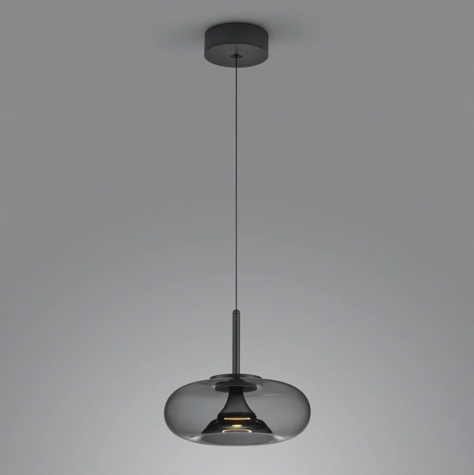 Helestra Sica LED-Hängeleuchte schwarz/rauchgrau