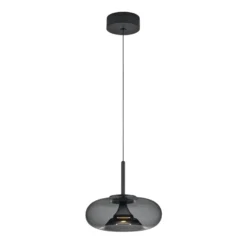 Helestra Sica LED-Hängeleuchte schwarz/rauchgrau