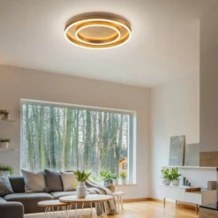 Helestra Sona LED-Deckenleuchte dimmbar Ø60cm gold