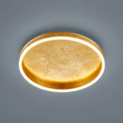 Helestra Sona LED-Deckenleuchte dimmbar Ø40cm gold