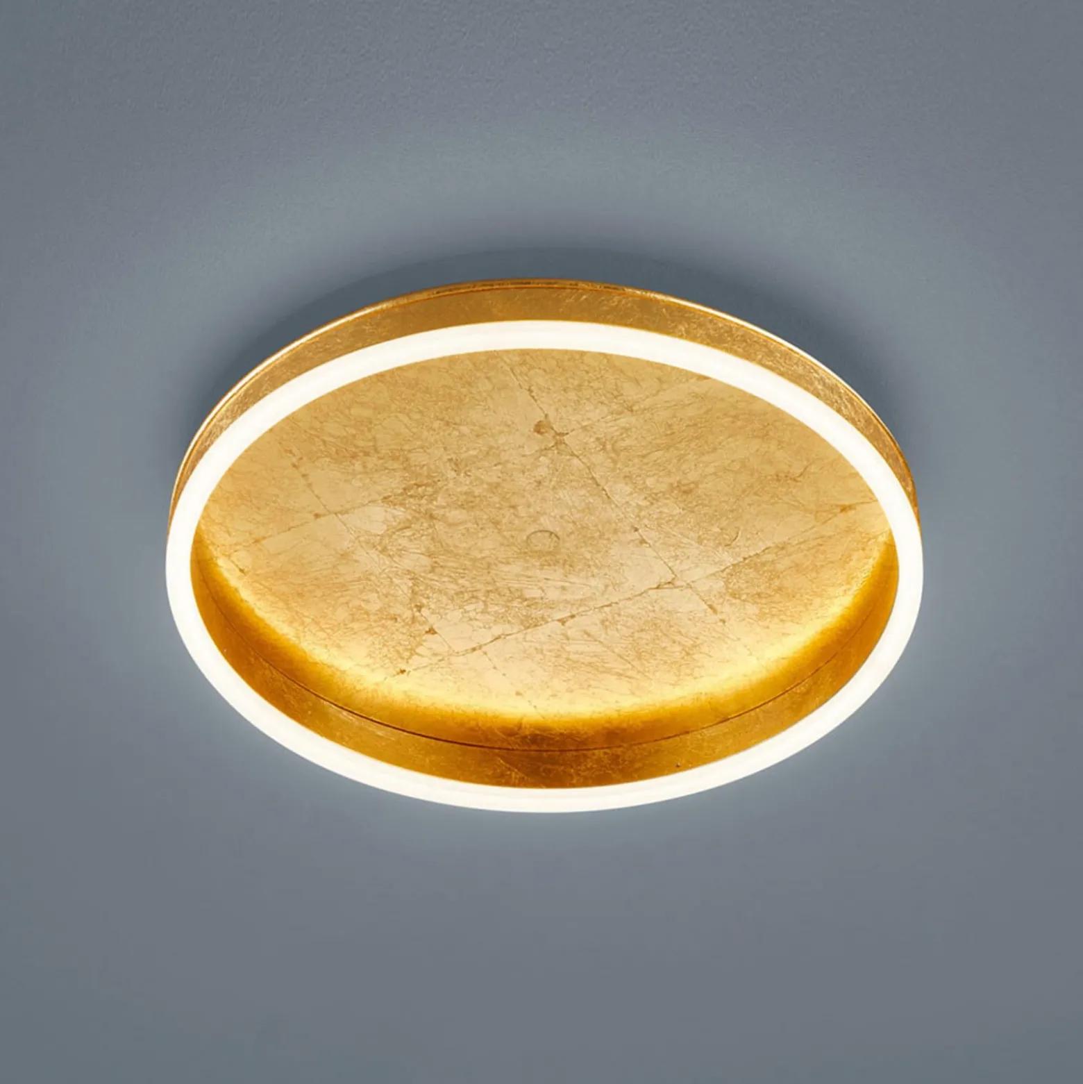 Helestra Sona LED-Deckenleuchte dimmbar Ø40cm gold