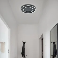 Helestra Sona LED-Deckenleuchte, schwarz, Ø 59 cm