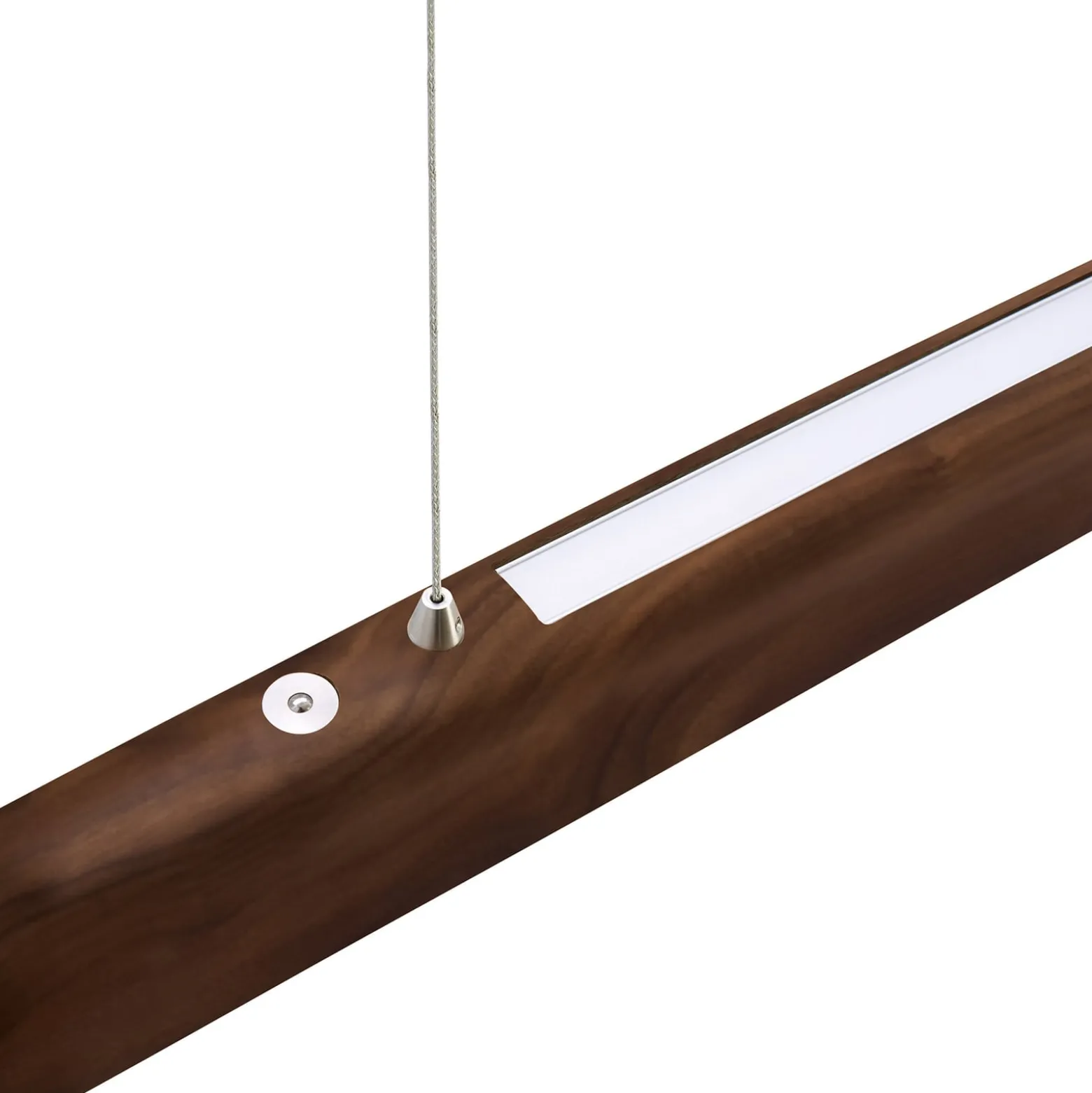 HerzBlut Arco LED-Hängelampe nussbaum geölt 130cm