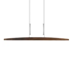 HerzBlut Arco LED-Hängelampe nussbaum geölt 130cm