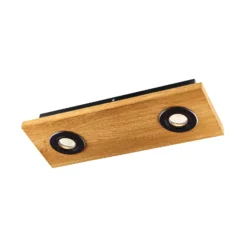 HerzBlut Deckenleuchte Lennon, 44 cm, 2-flammig, Holz, GU10