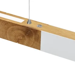 HerzBlut LED-Hängelampe Lana del bianco, Holz, dimmbar