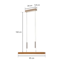 HerzBlut Leonora Hängelampe Up&Down 85cm geölt