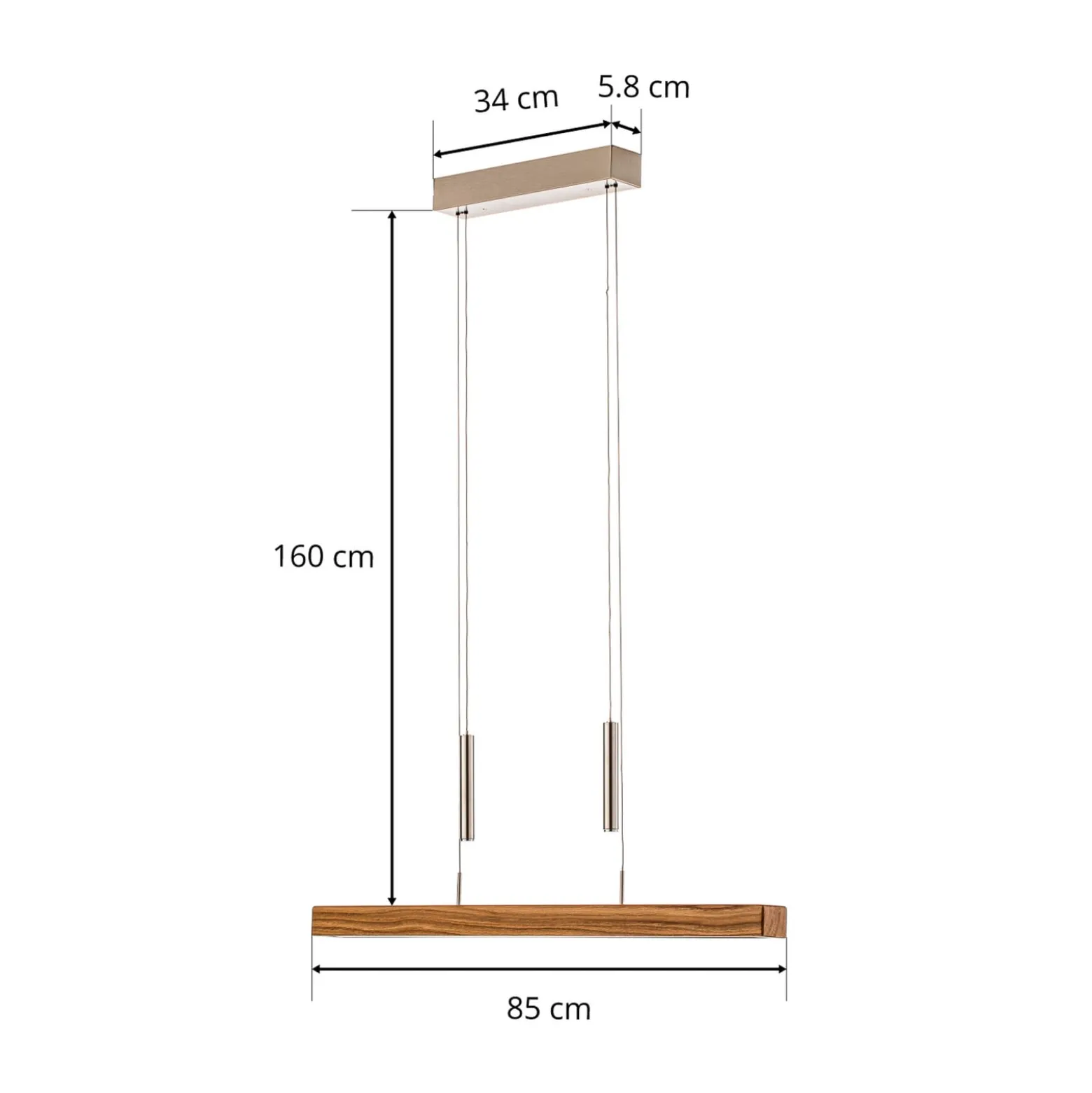 HerzBlut Leonora Hängelampe Up&Down 85cm geölt