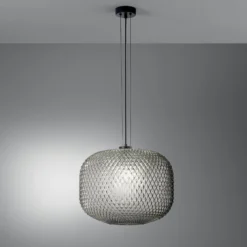 Hängelampe Ashford, rauchgrau, Ø 40 cm, Glas