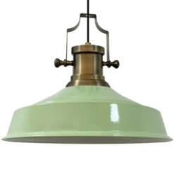 Hängelampe Augusta, mintgrün, Ø 40 cm, Metall, E27, Vintage