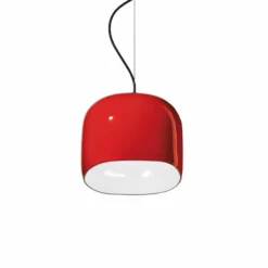 Hängelampe Ayrton, Keramik, Länge 29 cm, rot