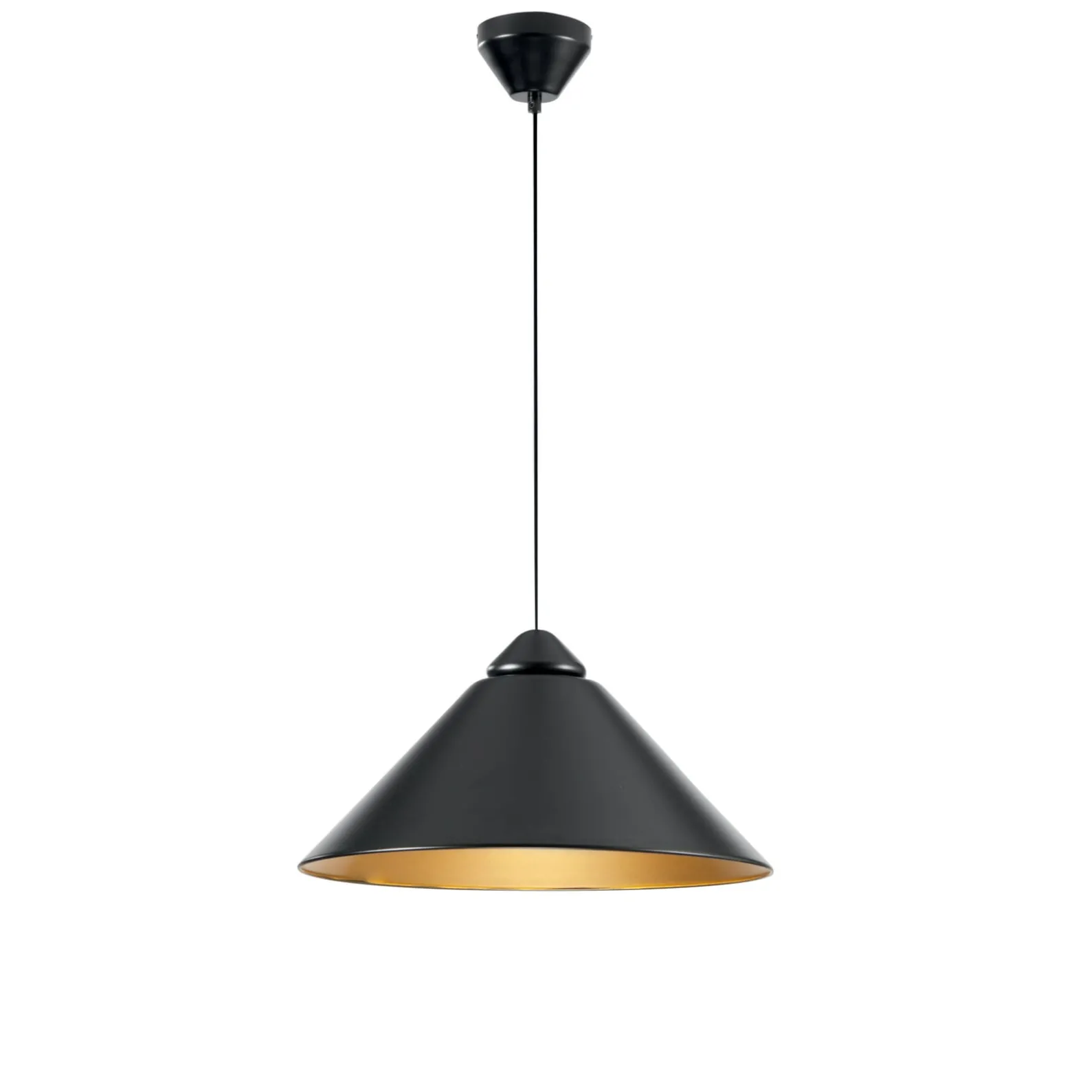 Hängelampe Big Bang schwarz/goldfarben, Ø 49 cm, Metall