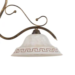 Hängelampe BILIARDO GIORGIO, creme/bronze, Glas/Eisen 2-flg.