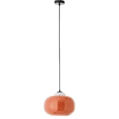 Hängelampe Blop aus Glas, orange