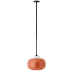 Hängelampe Blop aus Glas, orange