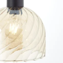 Hängelampe Casto, Ø 19 cm, bernstein, Glas