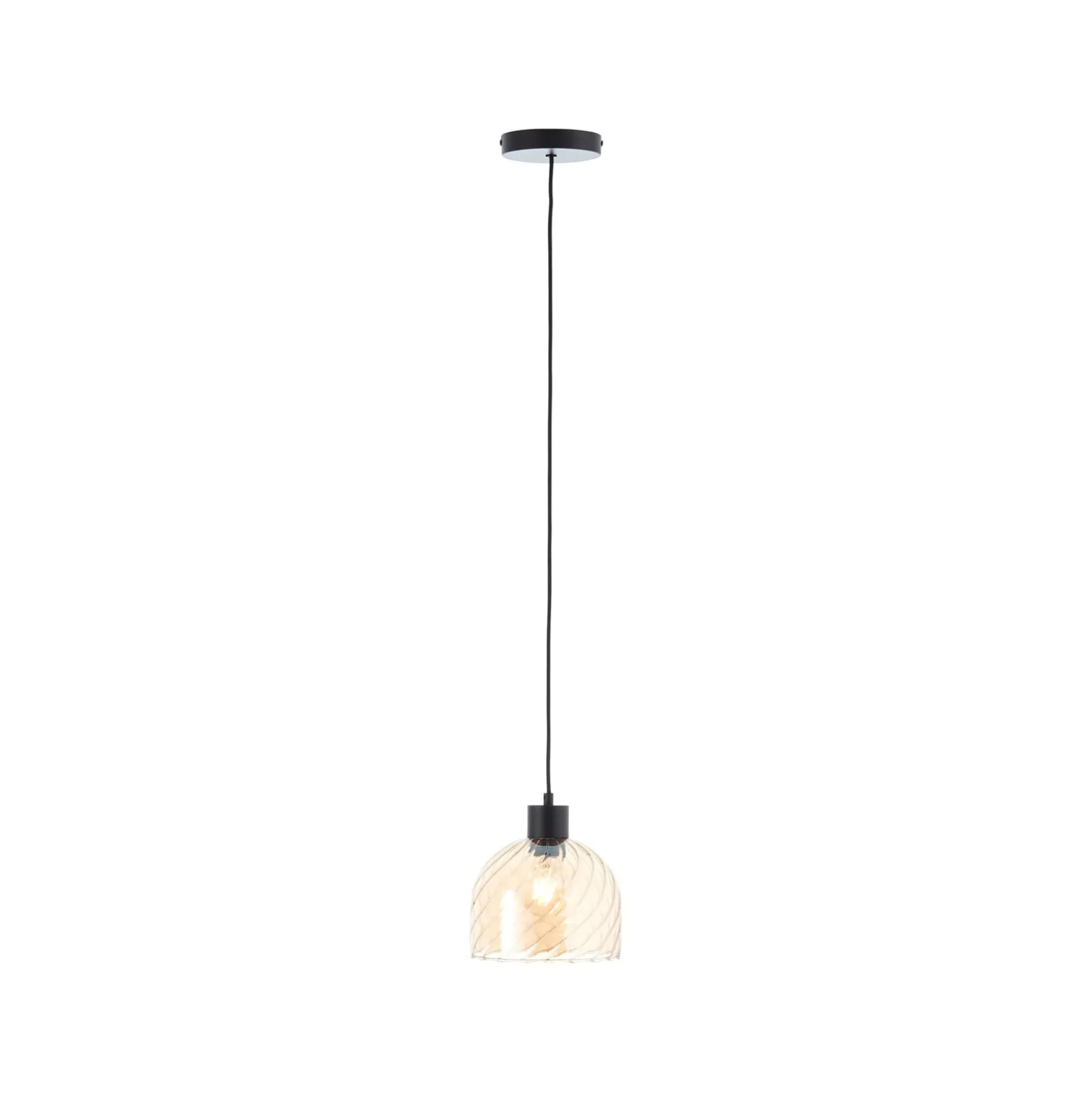 Hängelampe Casto, Ø 19 cm, bernstein, Glas