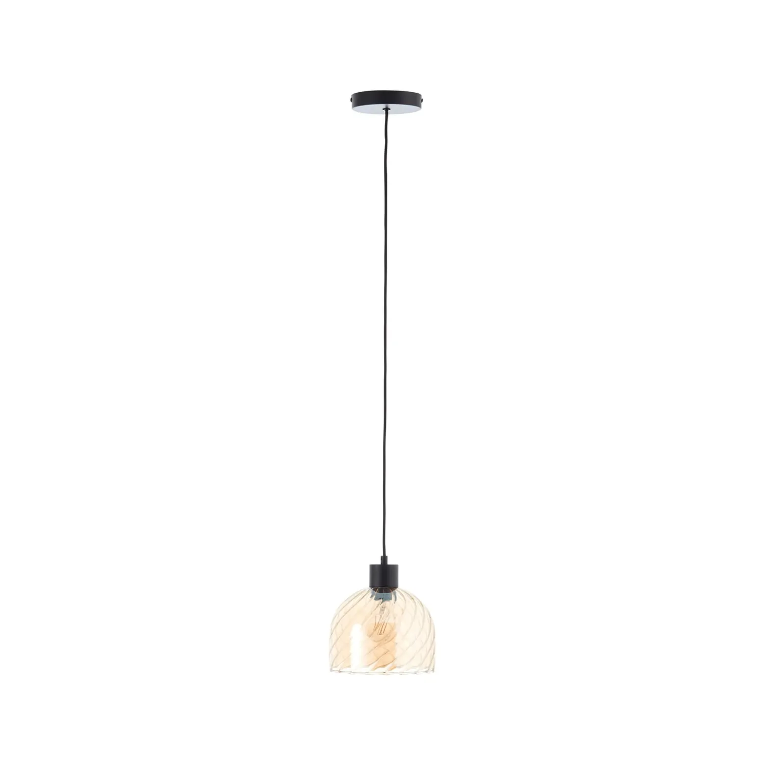 Hängelampe Casto, Ø 19 cm, bernstein, Glas