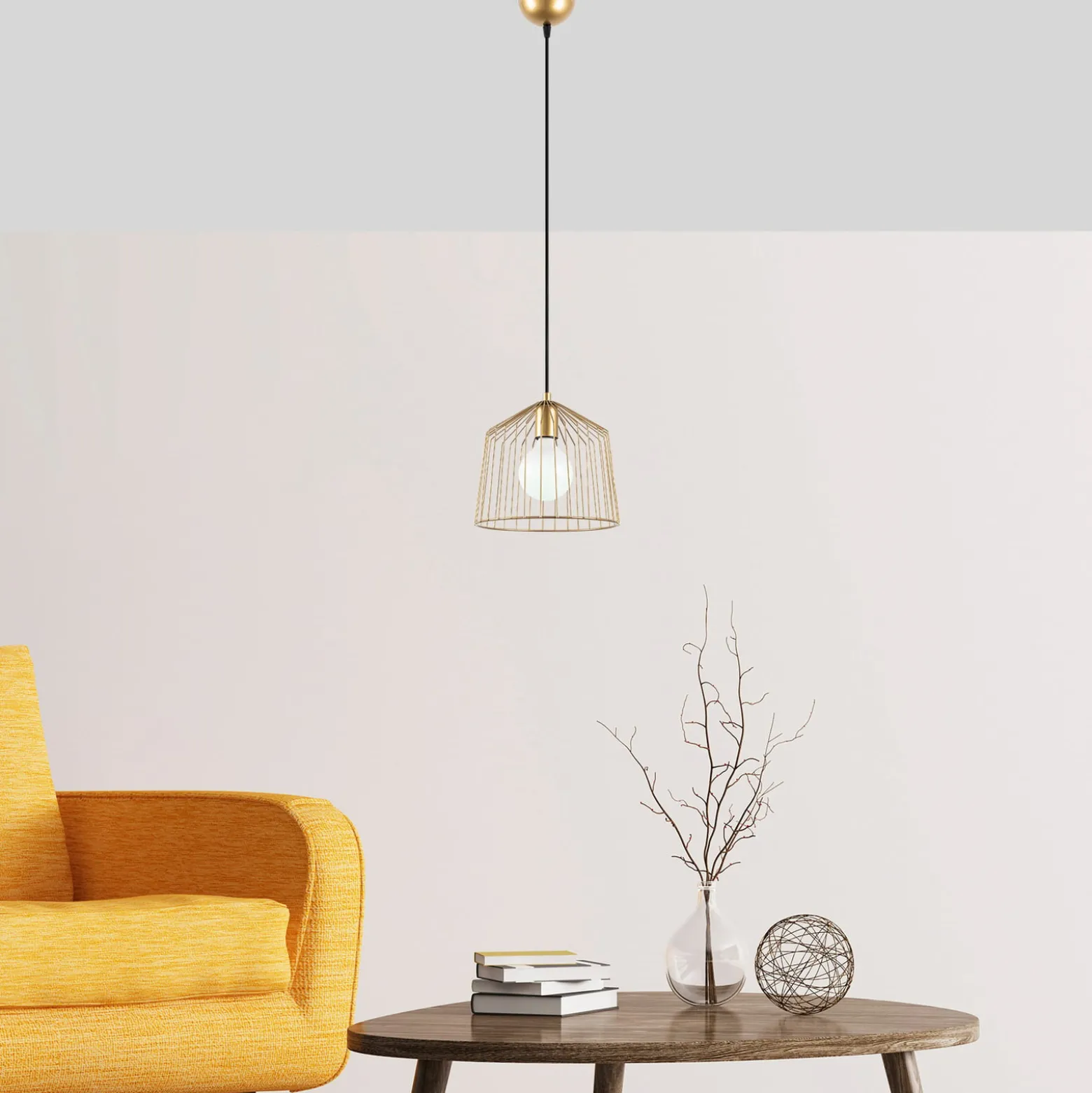 Hängelampe Cat 12060 1-flammig Ø26cm gold glänzend