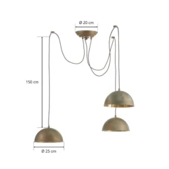 Hängelampe Circle 3248.3L, 3-flg. messing antik