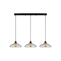 Hängelampe Depay 11260 3-flg. linear schwarz antik