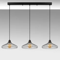 Hängelampe Depay 11260 3-flg. linear schwarz antik