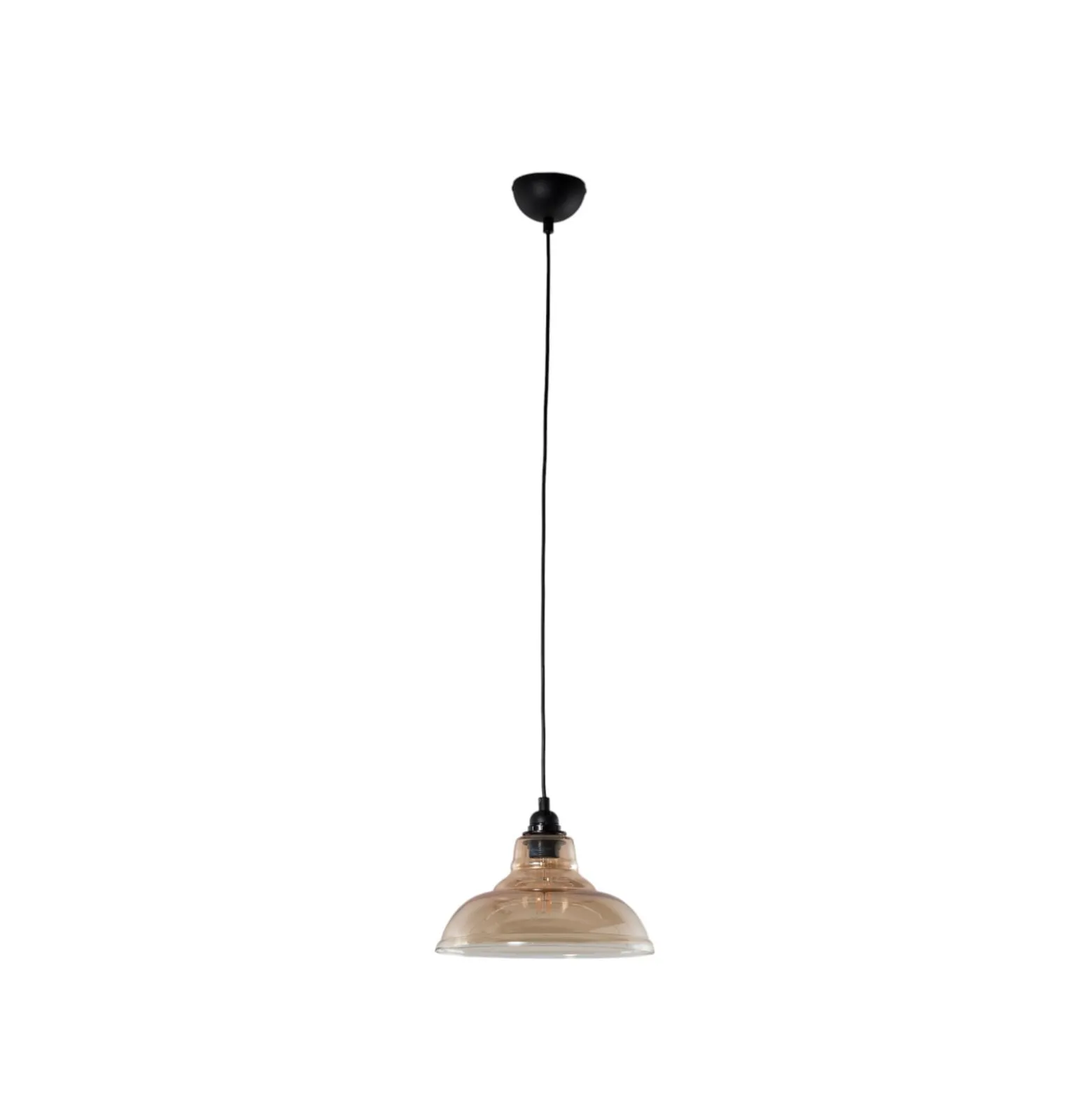 Hängelampe Dilberay 327-S 1-flg. amber/schwarz Glas Ø 28 cm