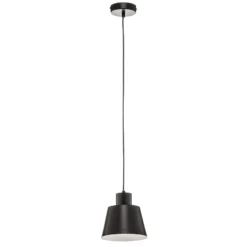 Hängelampe Dunka 1 mit einem Metallschirm, schwarz