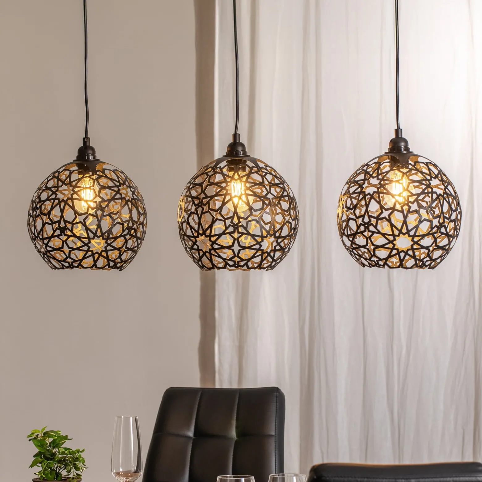 Hängelampe Fellini MR-786 3-flammig linear schwarz