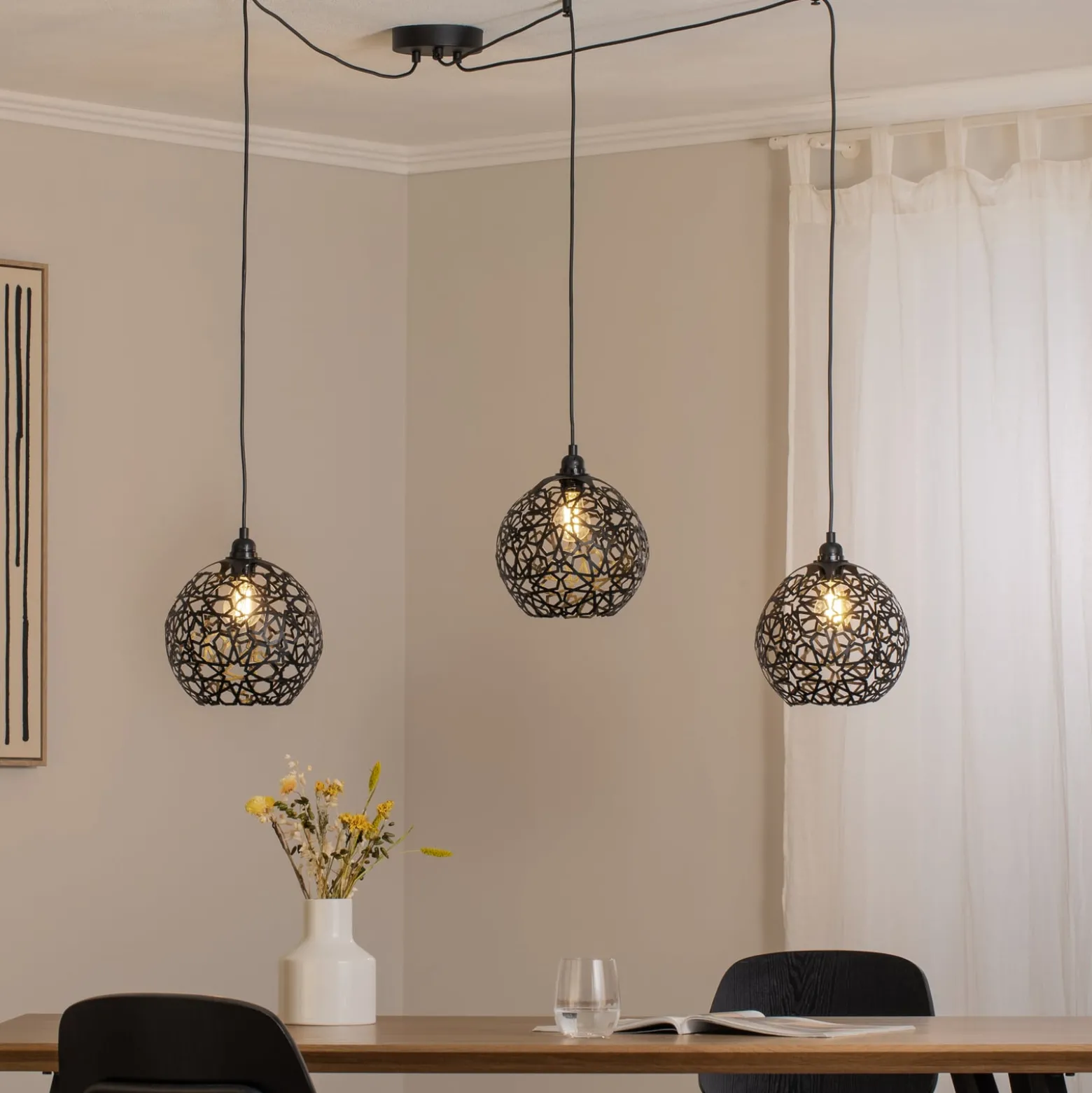 Hängelampe Fellini MR-897 3-flg. dezentral schwarz