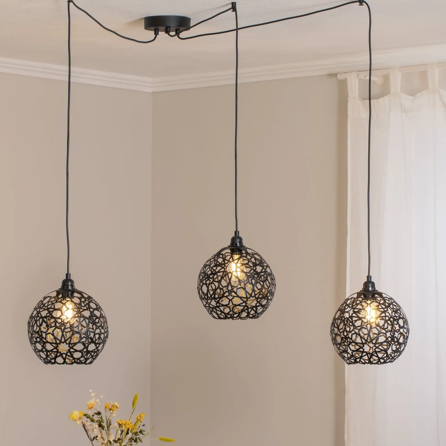 Hängelampe Fellini MR-897 3-flg. dezentral schwarz