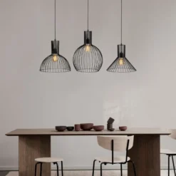 Hängelampe Fellini MR-768, schwarz, Eisen, 3-flammig linear