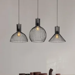Hängelampe Fellini MR-768, schwarz, Eisen, 3-flammig linear