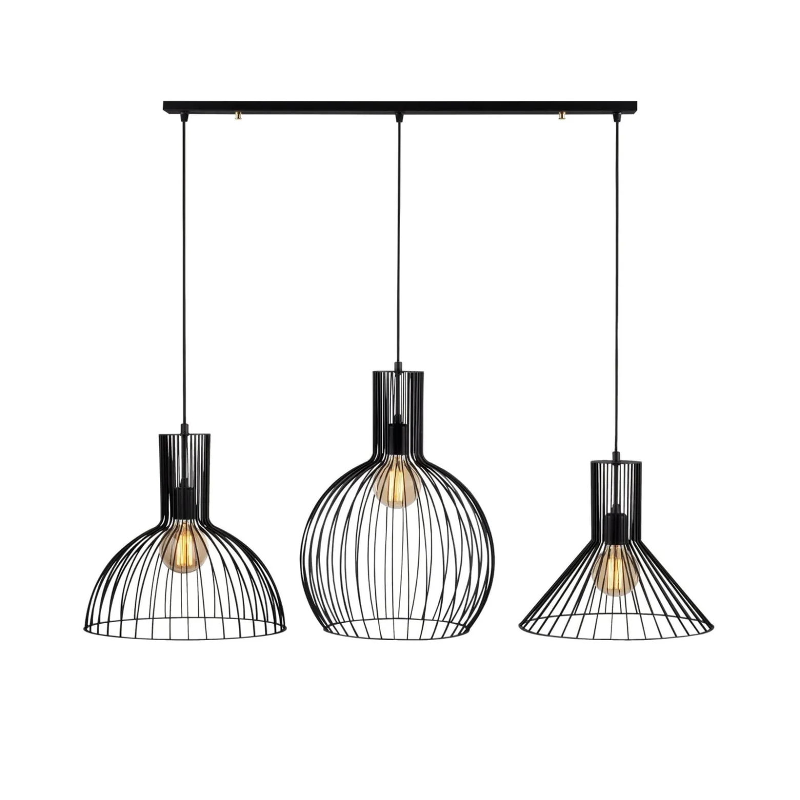 Hängelampe Fellini MR-768, schwarz, Eisen, 3-flammig linear