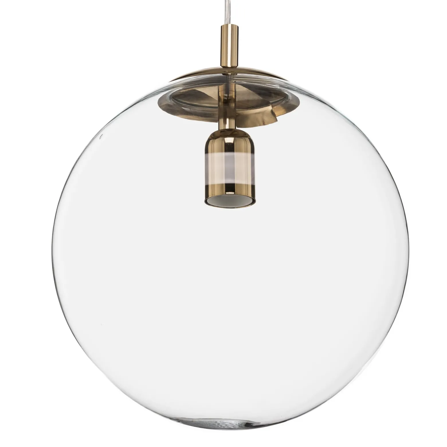 Hängelampe 562, Glas klar, Kappe/Baldachin gold