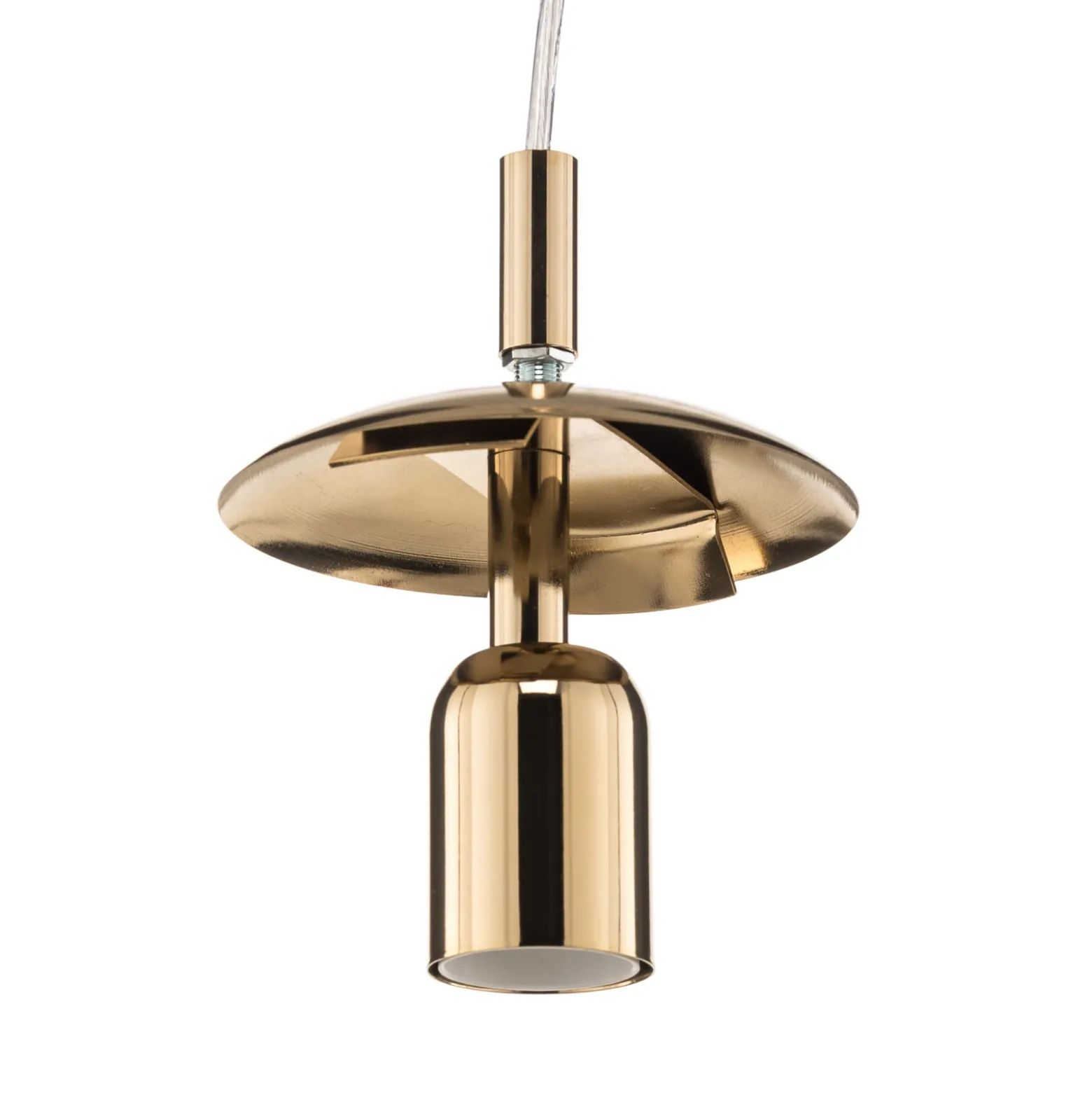 Hängelampe 562, Glas klar, Kappe/Baldachin gold