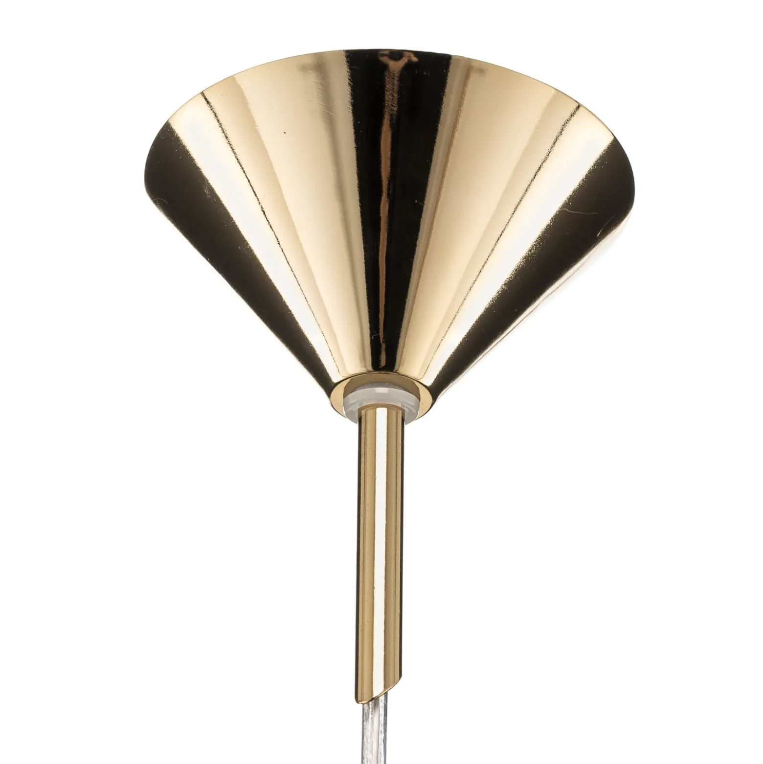 Hängelampe 562, Glas klar, Kappe/Baldachin gold