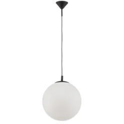 Hängelampe 562, Glas matt, Kappe/Baldachin schwarz