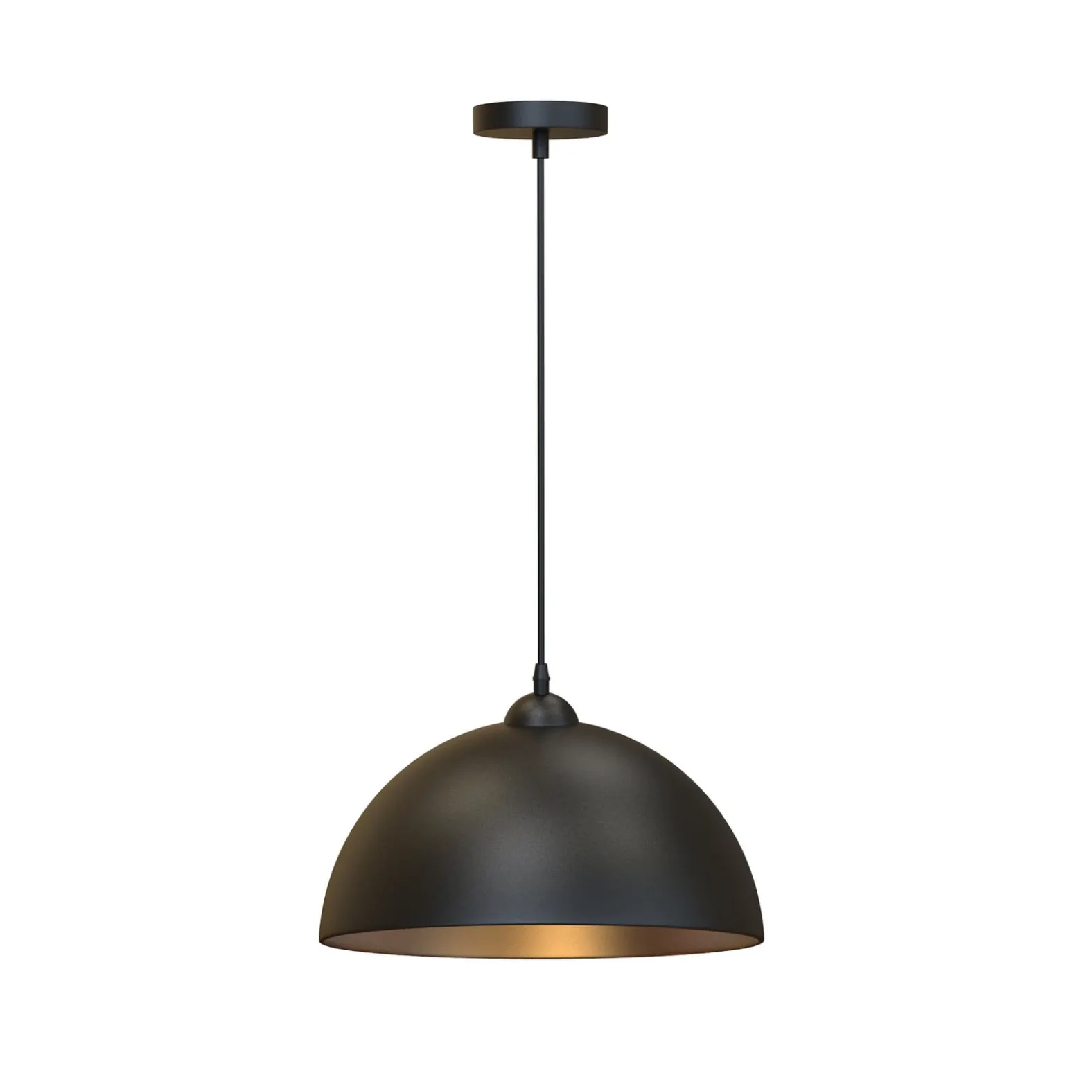 Hängelampe Goldi 2er-Set, schwarz/gold, Ø 30 cm, Metall, E27