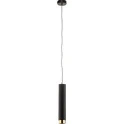 Hängelampe Kumo lang schwarz/gold einflammig