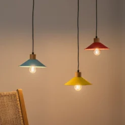 Hängelampe Manavgat N-553 3-flammig gelb/blau/rot