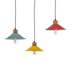 Hängelampe Manavgat N-553 3-flammig gelb/blau/rot