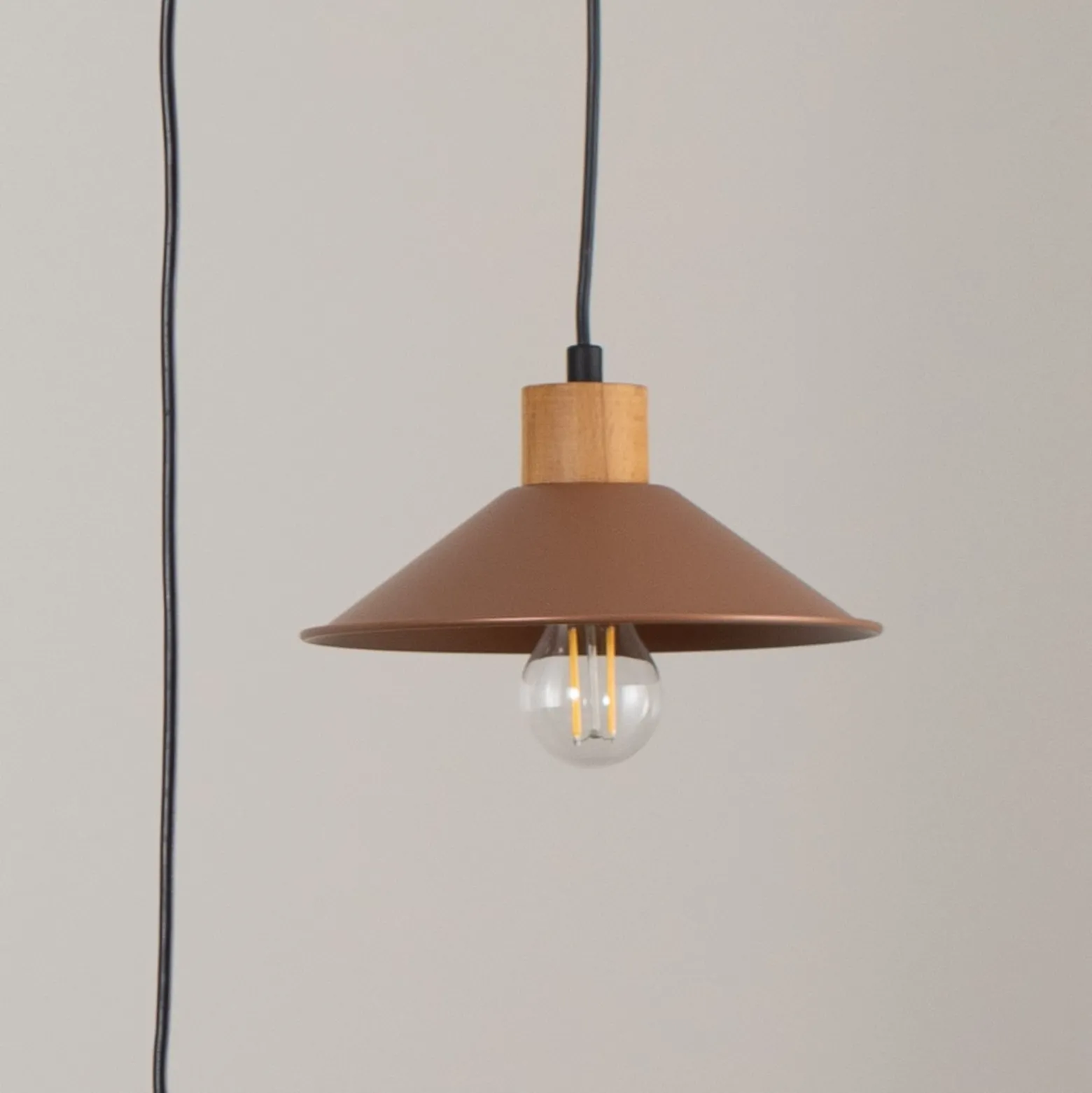 Hängelampe Manavgat N-554 3fl. gold/schwarz/kupfer