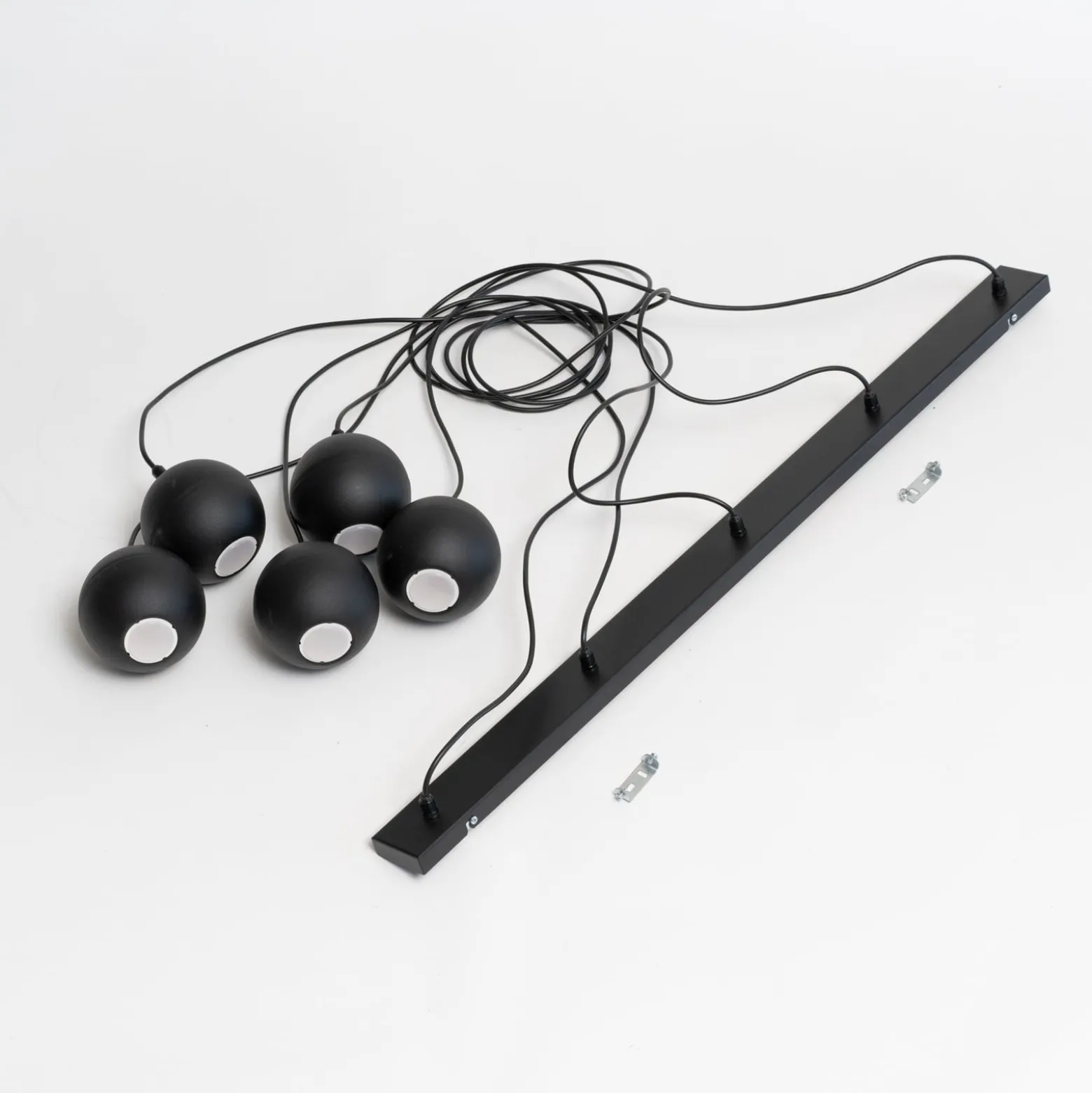 Hängelampe Midway, schwarz, 5-flammig, 105 cm lang, GU10