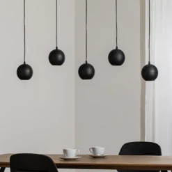 Hängelampe Midway, schwarz, 5-flammig, 105 cm lang, GU10