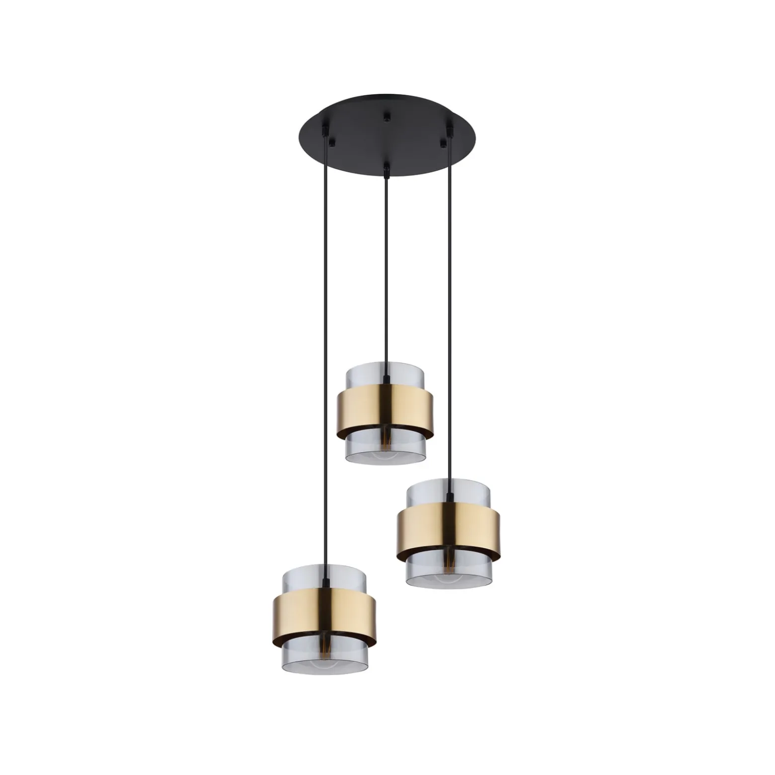 Hängelampe Milley, Ø 45 cm, messingfarben, 3-flg., Metall