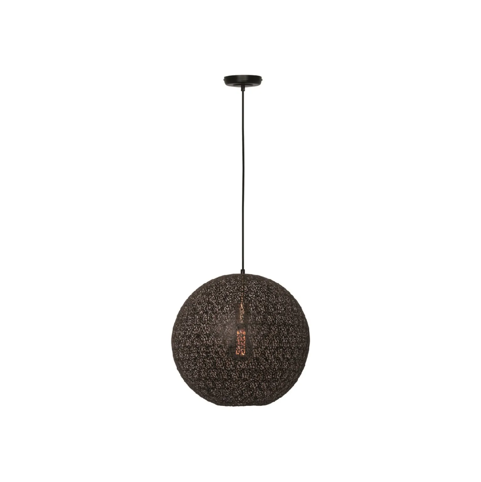 Hängelampe Oronero, Ø 30 cm, schwarz/gold, Metall