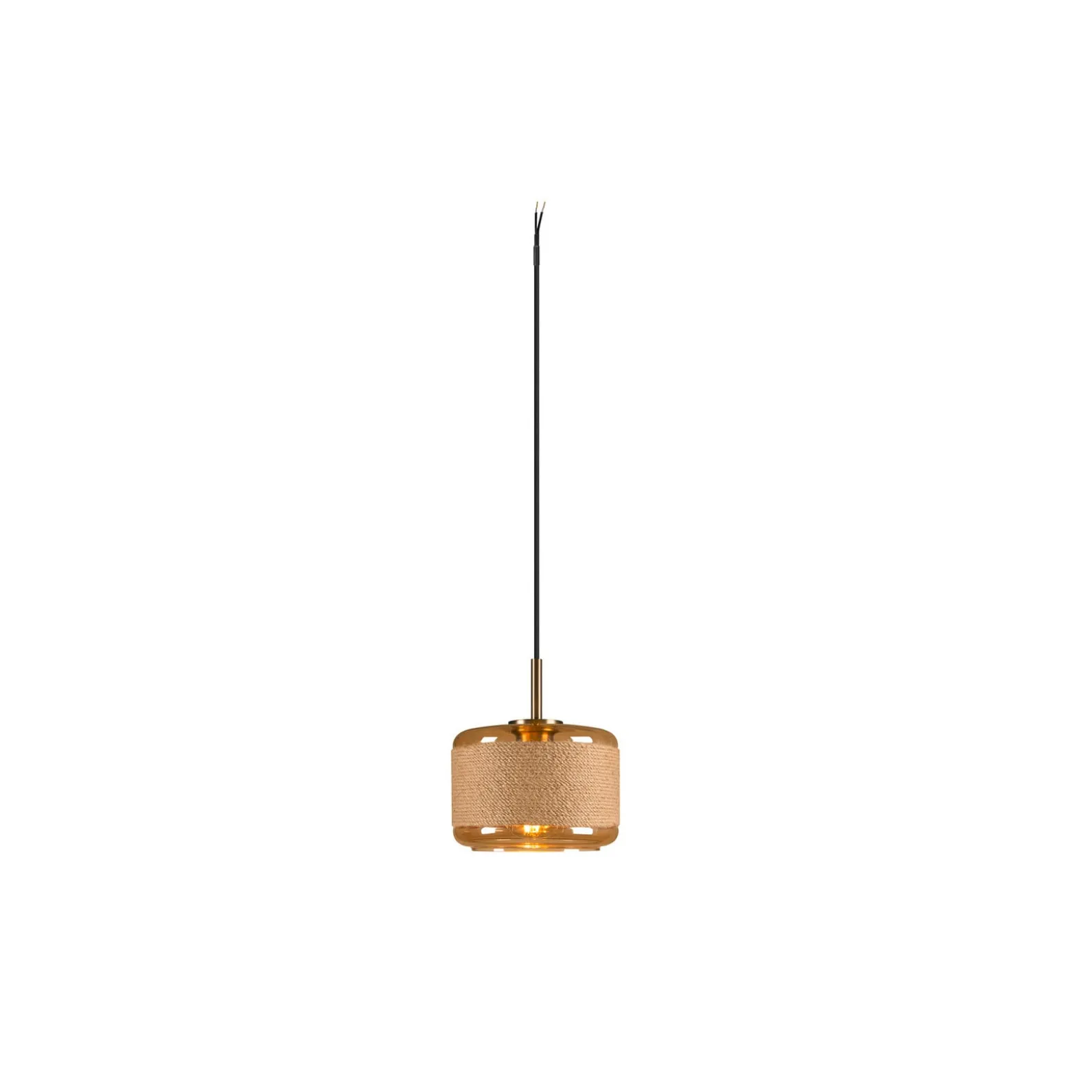 Hängelampe Pantilo Rope 19, braun/amber/gold, Glas, Ø 19 cm