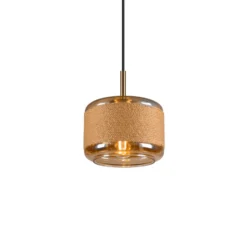 Hängelampe Pantilo Rope 19, braun/amber/gold, Glas, Ø 19 cm